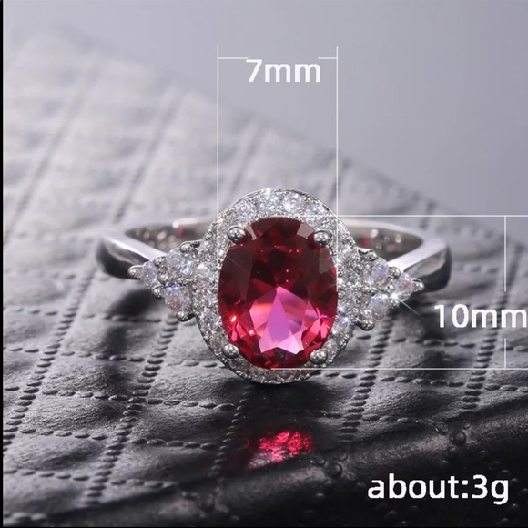 New Women’s 925 Silver Beautiful Ruby Girls Ring - Picture 4 of 5